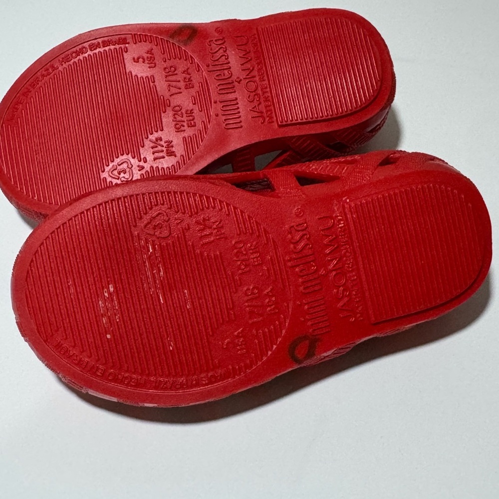 Mini Melissa Jason Wu Baby Shoes Red Jelly Flats Size 5 Toddler US - Picture 8 of 9